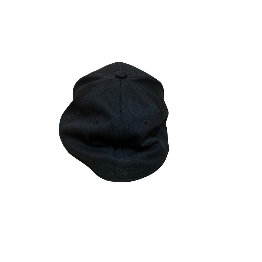 Under Armour Blitzing Stretch Fit Hat Mens M/L Black Curved Brim Baseball Cap